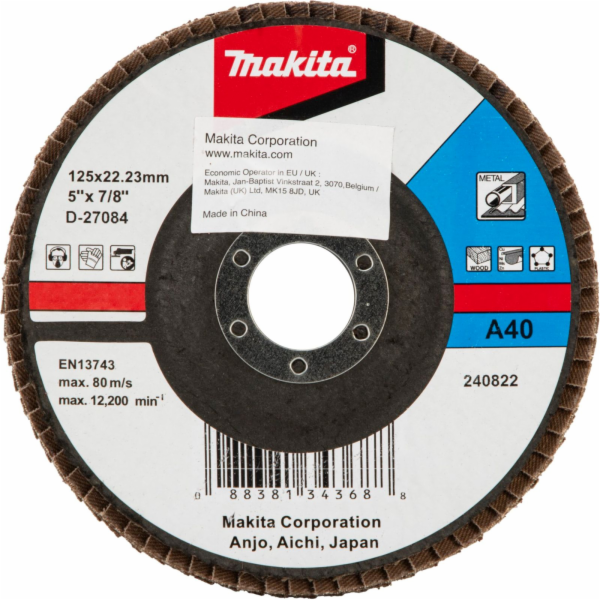 Makita Fächerschleifscheibe 125mm A40
