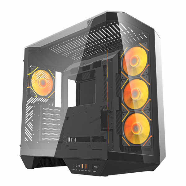 Počítačová skříň Darkflash DY470 (černá) + 4 ventilátory ...