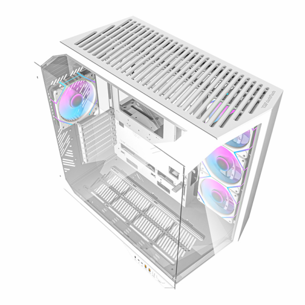 Počítačová skříň Darkflash DY470 (bílá) + 4 ventilátory +...