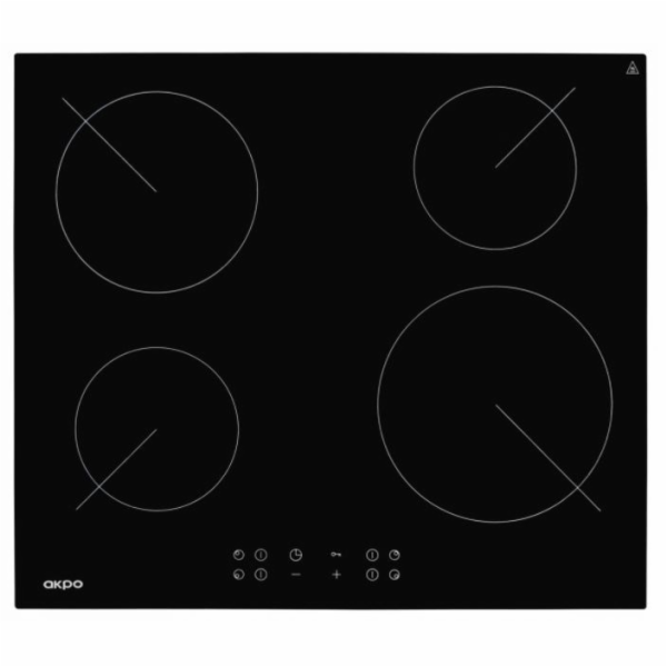 Ceramic hob Akpo PKA 58008/2 black 4 zone(s)