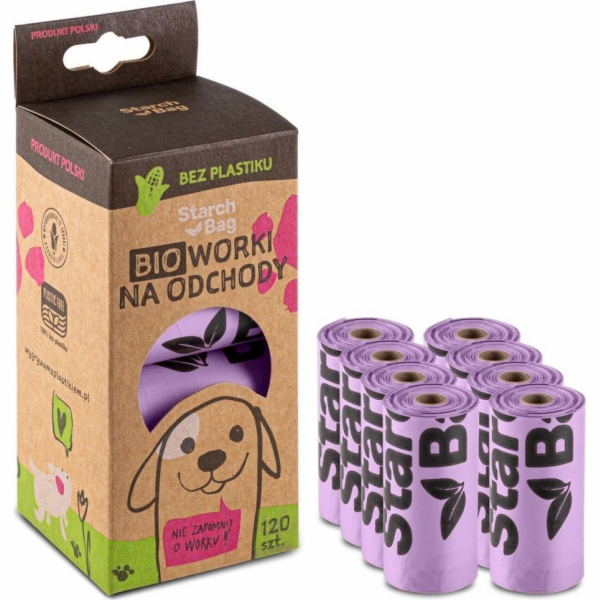 STARCHBAG BIO sáčky na exkrementy kompostovatelné lila – ...