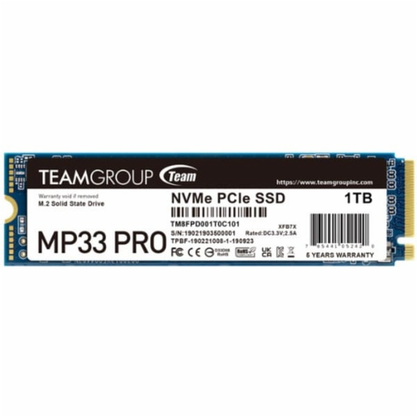Team Group MP33 PRO 1TB (PCIe 3.0 x4, NVMe 1.3, M.2 2280)