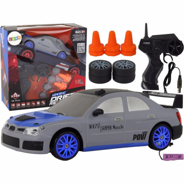 Sportovní auto na dálkové ovládání LeanToys R/C 1:24 Šedá...