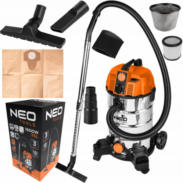 NEO TOOLS 04-739, Priemyselný vysávač, 1600W, 35L