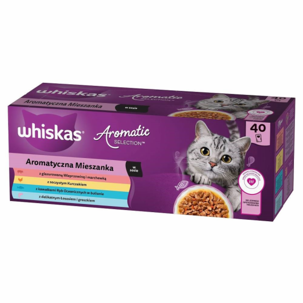 WHISKAS Aromatické sáčky mix příchutí 40x85g