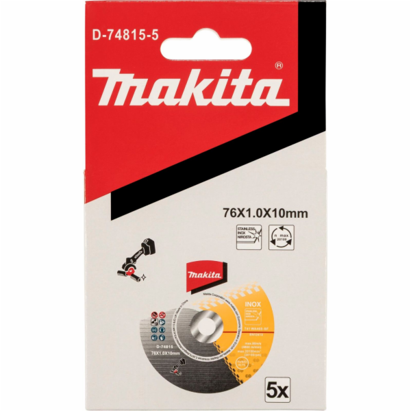 Řezný kotouč na kov Makita 76 x 1,0 x 10 mm D-74815 5 ks