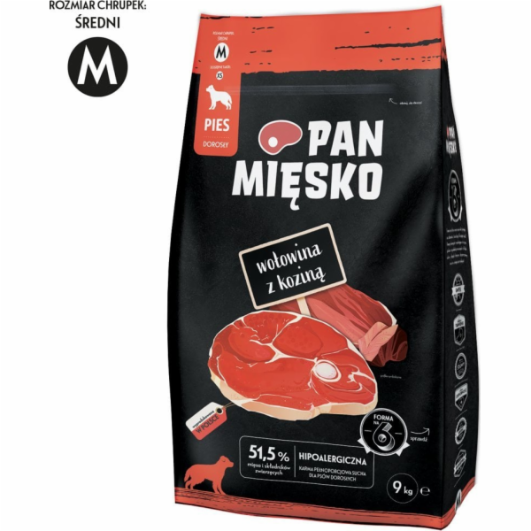 PAN MIĘSKO Beef with goat M - suché krmivo pro psy - 9kg
