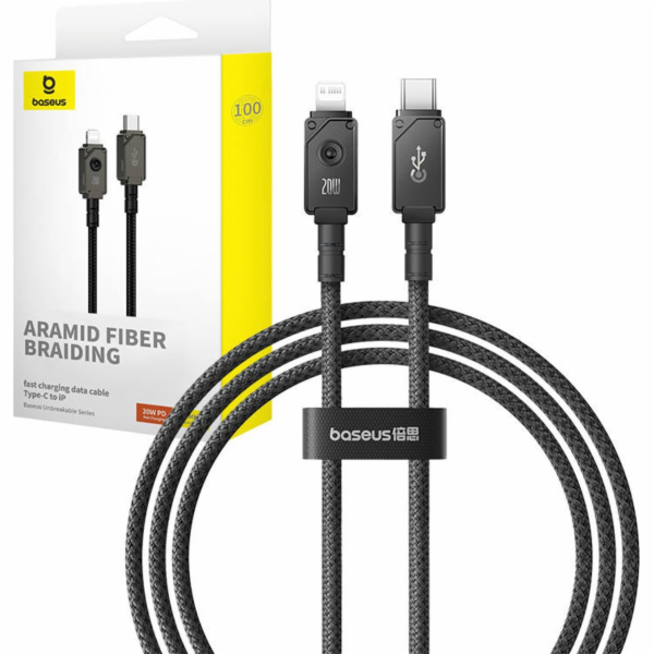 Baseus Unbreakable Kabel USB C na iP 1 m 20 W černý