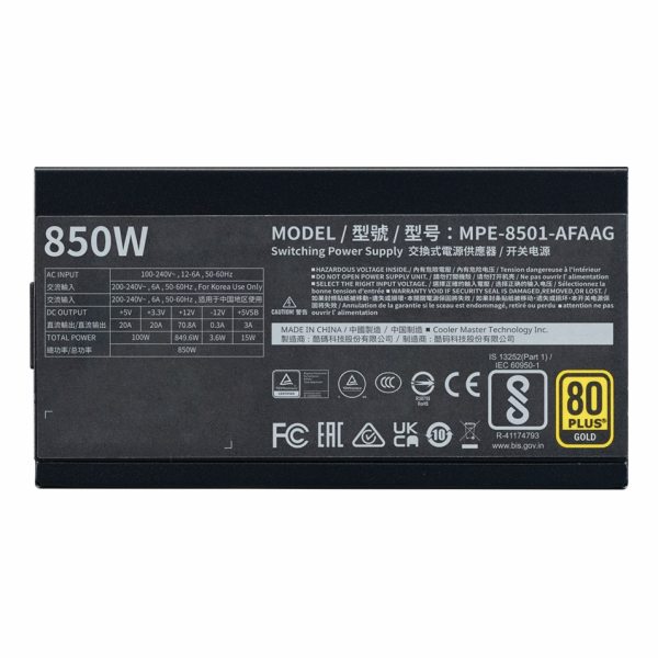 Cooler Master MWE Gold 850 V2 ATX 3.1 napájecí zdroj 850 ...