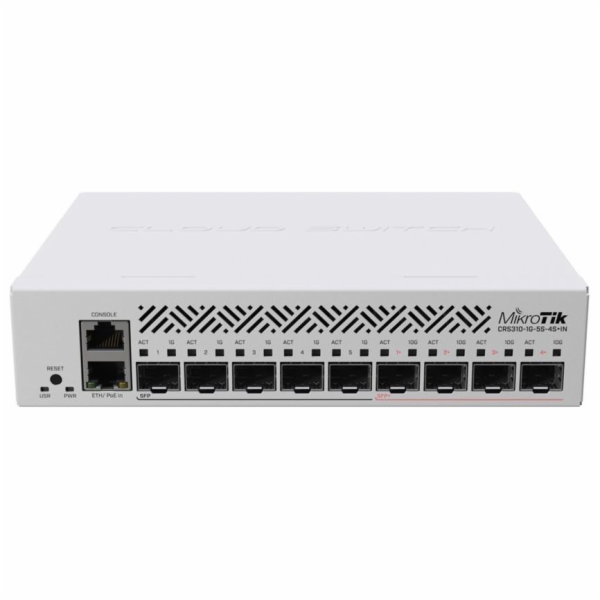 Switch Mikrotik CRS310-1G-5S-4S+IN 800MHz CPU, 256MB RAM,...