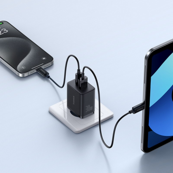 Baseus P10111404113-00 Cube USB-C / USB-A 30W síťová nabí...