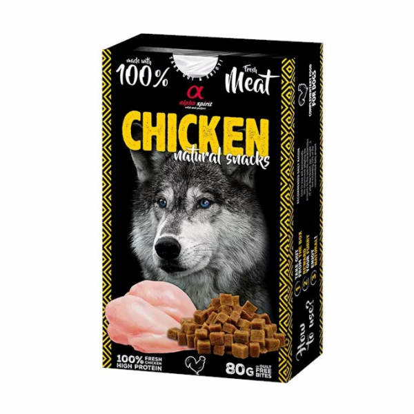ALPHA SPIRIT Kuře natural snacks - pamlsek pro psa - 80g