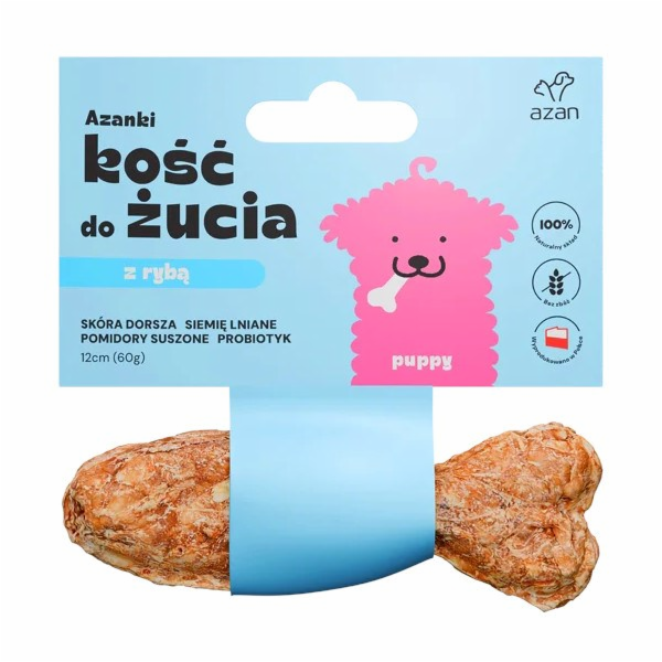 AZANKI Kost z tresky a probiotiky Puppy ve tvaru ryby – p...
