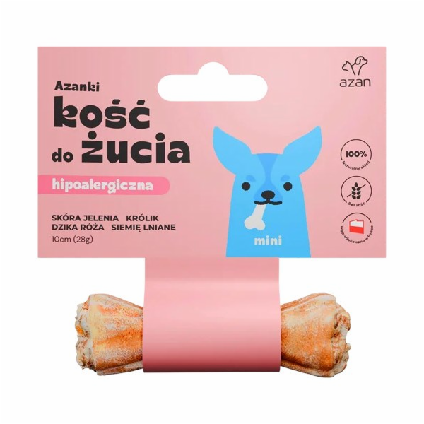 AZANKI Hypoalergenní kost z jelení kůže s králíkem a lněn...