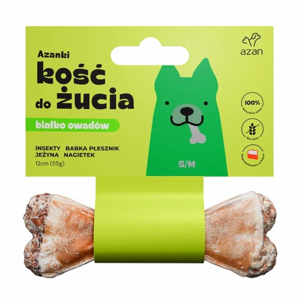 AZANKI Kost s hmyzem a ostružinou S/M - pochoutka pro psa...