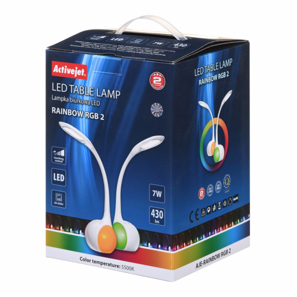 Activejet AJE-RAINBOW 2 stolní lampa 7 W LED G Bílá
