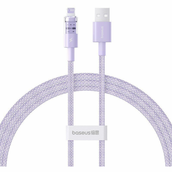 Baseus Gem Rychlonabíjecí kabel USB na IP 2,4A 1 m Fialová