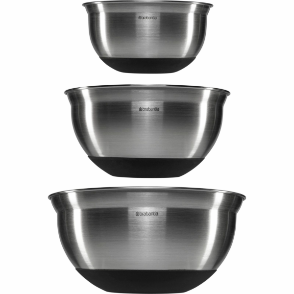 Brabantia Rührschüssel Stahl matt schwarz,  3-er Set 1+1....