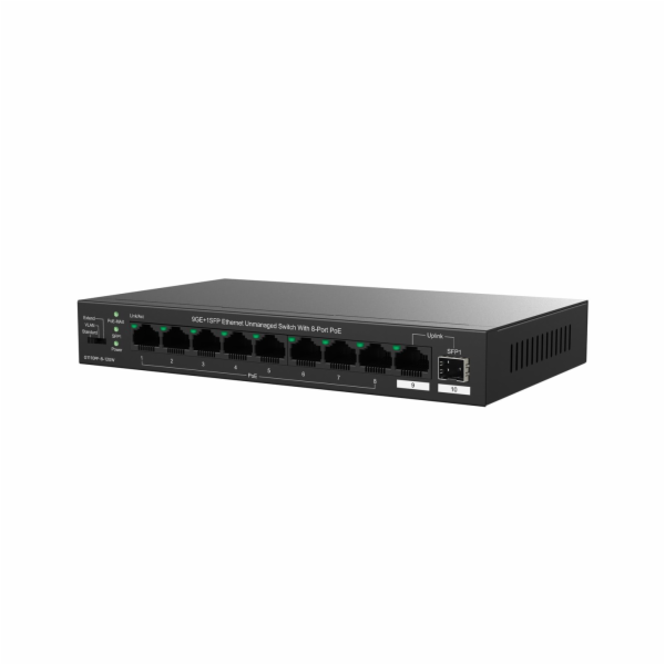 Tenda TEG1110PF-8-120W síťový přepínač Nespravované Gigab...