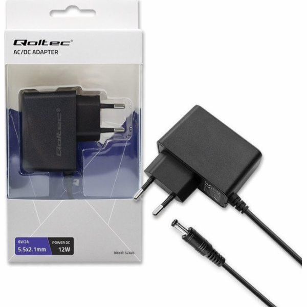 Qoltec 12W AC adaptér | 6V | 2A | 5,5*2,1
