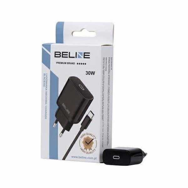 Beline 30W GaN USB-C nástěnná nabíječka + USB-C kabel, černý