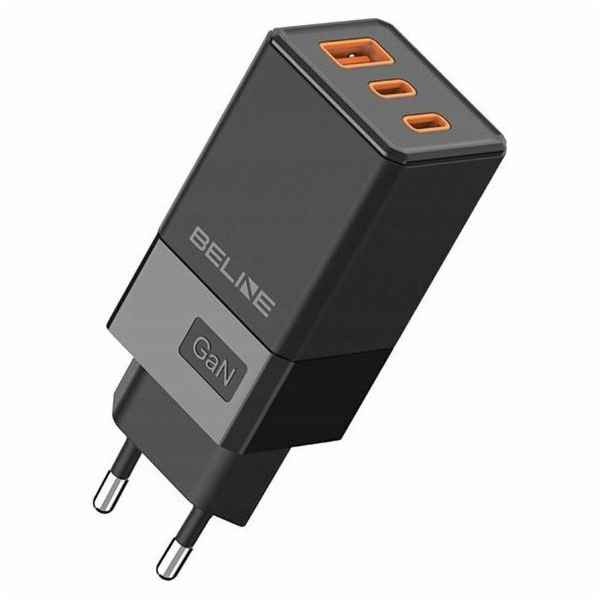 Beline 65W GaN 2xUSB-C+USB-A nástěnná nabíječka bez kabel...