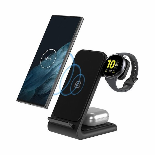 CRONG Bezdrátová nabíječka 3v1 pro iPhone, Samsung a Andr...