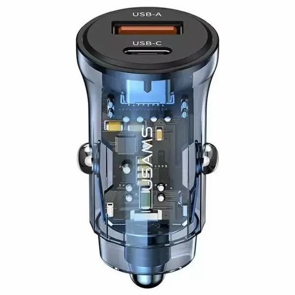 USAMS Nabíječka do auta 30W 1xUSB+1xUSB-C rychlonabíjení ...