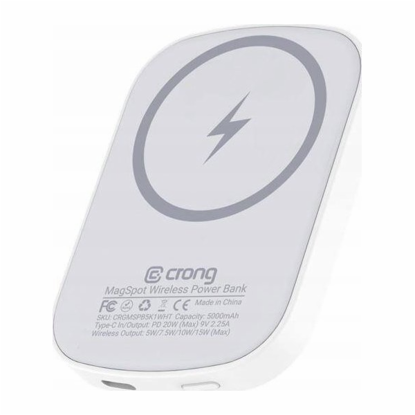 CRONG Bezdrátová powerbanka s MagSafe 5000mAh, USB-C 20W PD