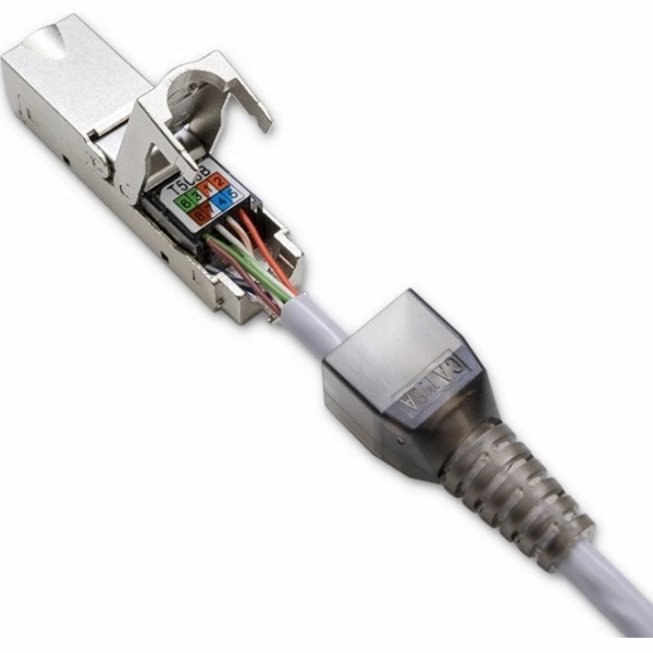 Qoltec STP beznástrojová zástrčka RJ45 | CAT6A | JACKPIN ...