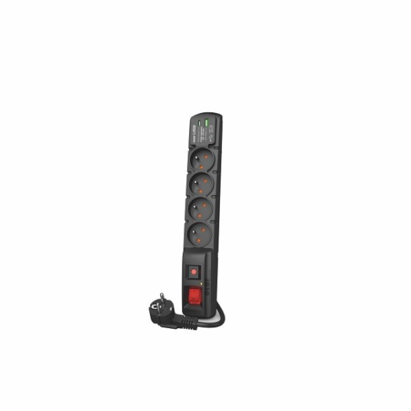 Acar Napájecí proužek F4 USB A+C 5M 4X 230V PD3.0 QC černý
