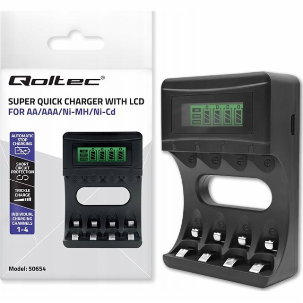 Qoltec Nabíječka pro Ni-MH baterie typu R03/AAA R6/AA | 1...