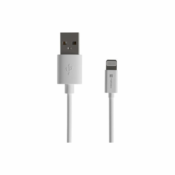 Natec Lightning (M)->USB-A(M) Kabel 2m MFI Prati White