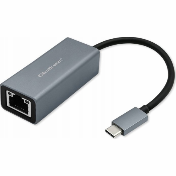 Qoltec Ethernetový adaptér USB-C na RJ45 | 1000 Mbps | Hl...
