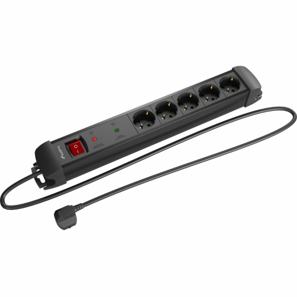Lanberg Napájecí lišta 1,5m 5x230 SC SP1-05F-0150-BK