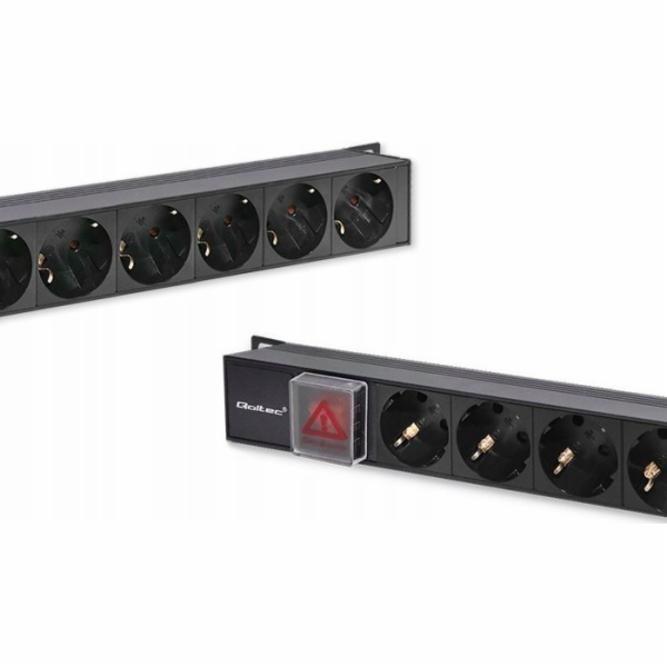 Qoltec PDU napájecí lišta pro RACK | 16A | 16xSCHUKO | Ve...