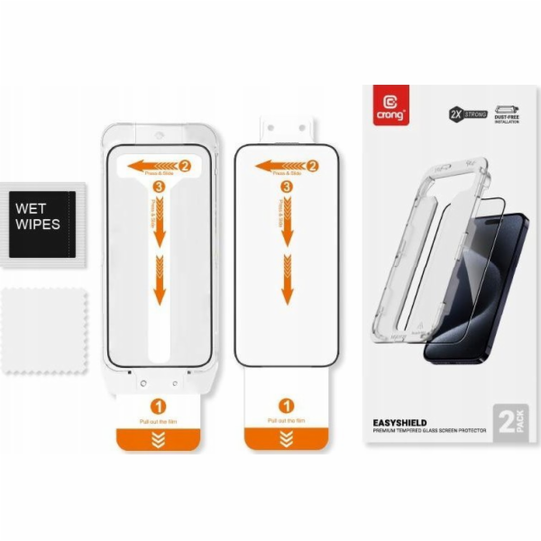 CRONG EasyShield Tempered Glass 2-Pack – iPhone 16 / iPho...