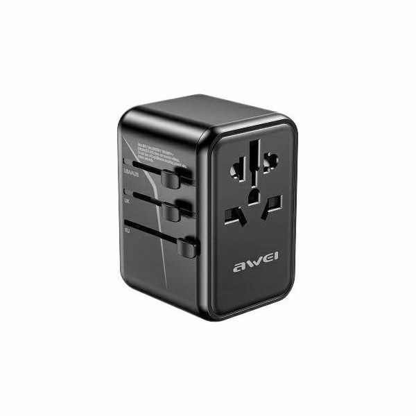 AWEI GaN 65W 4v1 cestovní nabíječka US/AU/EU/UK C-40 2xUS...