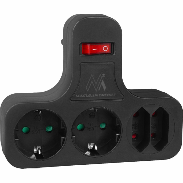 Maclean MCE224G čtyřnásobná zásuvka s vypínačem