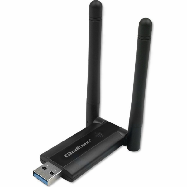 Qoltec Rychlý bezdrátový USB DUAL Wi-Fi adaptér 2 x 2dBi ...