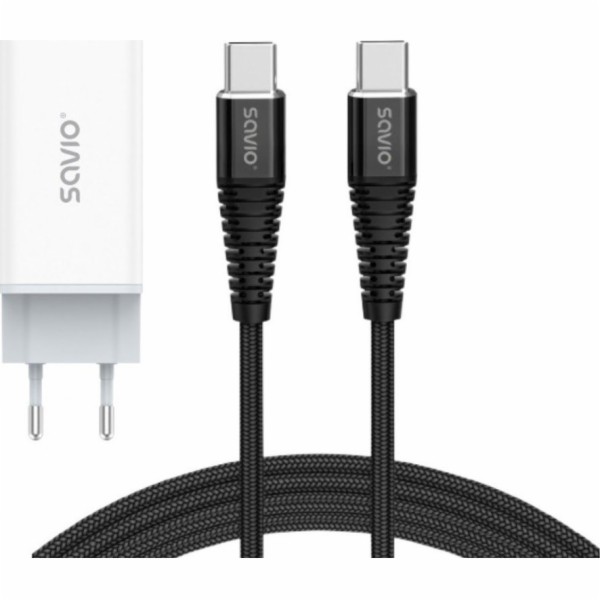 Savio 65W GaN LA-07 nástěnná nabíječka s Type-C-USB Type-...