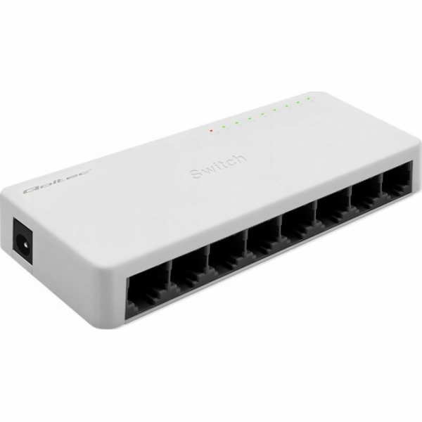 Qoltec SWITCH síťový přepínač 8 x RJ45 portů | 100 Mbps |...