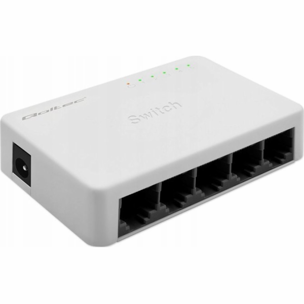 Qoltec SWITCH síťový přepínač 5 x RJ45 portů | 100 Mbps |...