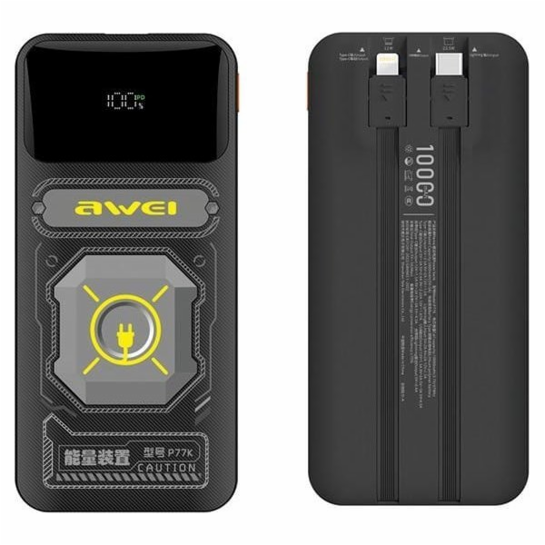 AWEI  PowerBank 10000mAh 22,5W P77K vestavěné lightning k...