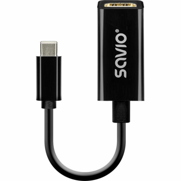 Savio USB-C (M) - HDMI (F) adaptér, 4K, 30Hz, plast, AK-79