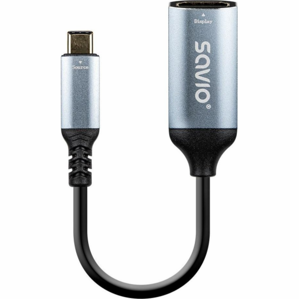 Savio USB-C (M) - HDMI (F) adaptér, 4K, 60 Hz, hliník, AK-78