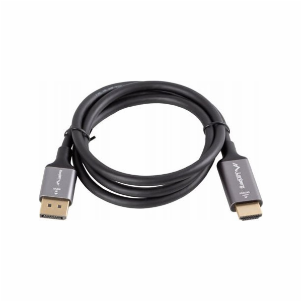 Lanberg Displayport(M)-HDMI(M) kabel 1M 4K černo-stříbrný