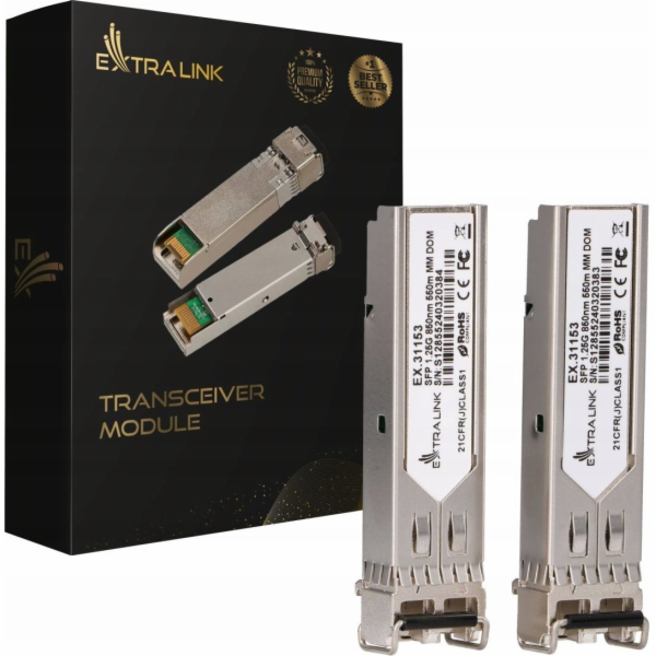 Extralink  Modul SFP 1.25G 2-pack 1.25 Gb/s, LC/UPC, 850n...