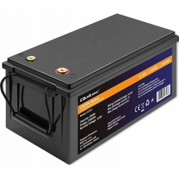 Qoltec LiFePO4 Lithium Iron Phosphate Baterie | 12,8V | 2...