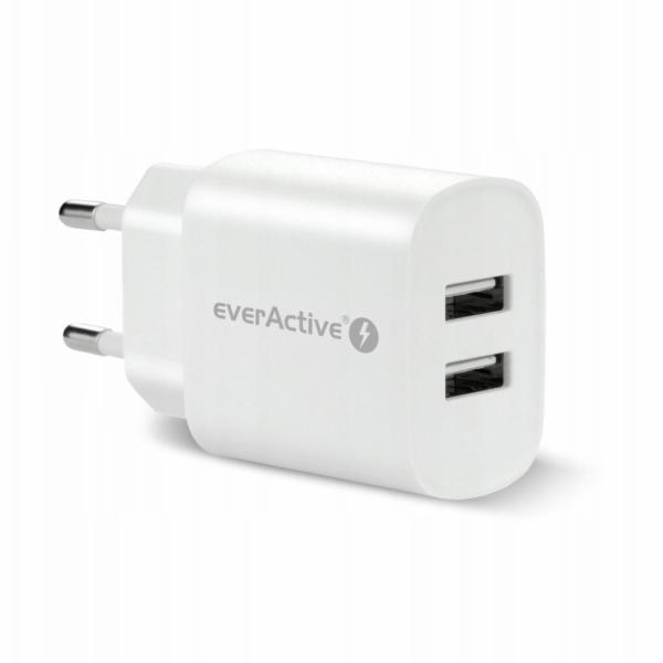 everActive 2X USB 2.4A 12W nástěnná nabíječka bílá